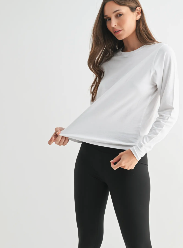 Stonewash Pima Cotton Boxy Long Sleeve